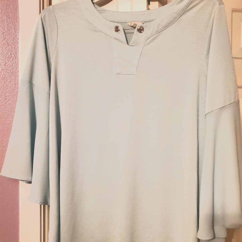 Mint green summer blouse